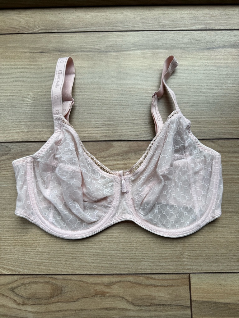 Chantelle Sheer Lace Underwire Bra In Pale Pink